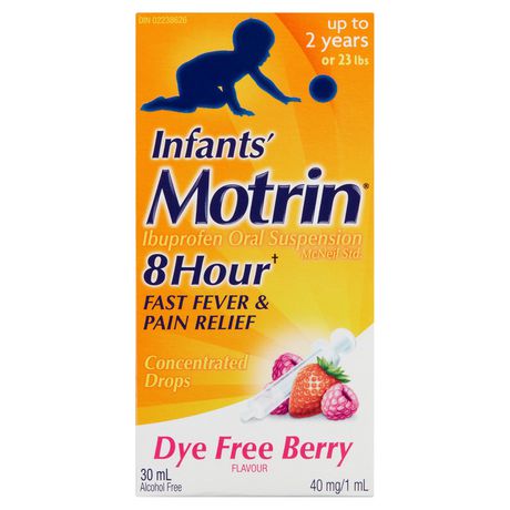 Motrin Infants' Ibuprofen Oral Suspension Concentrated Drops Berry Flavour 30 ml