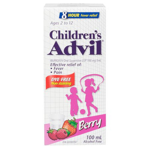Children's Advil Suspension Dye-Free Berry 100 Ml