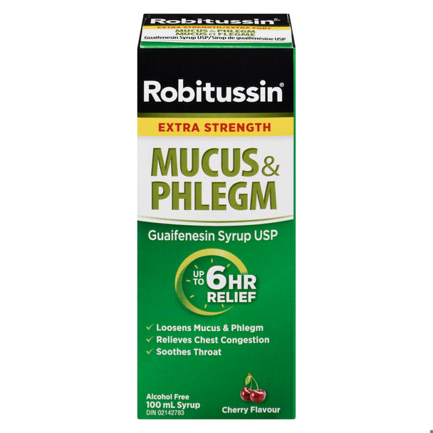 An image of ROBITUSSIN XST MUCUS & PHLEGM 200MG/5ML SYR 100ML by  GlaxoSmithKline Inc.
