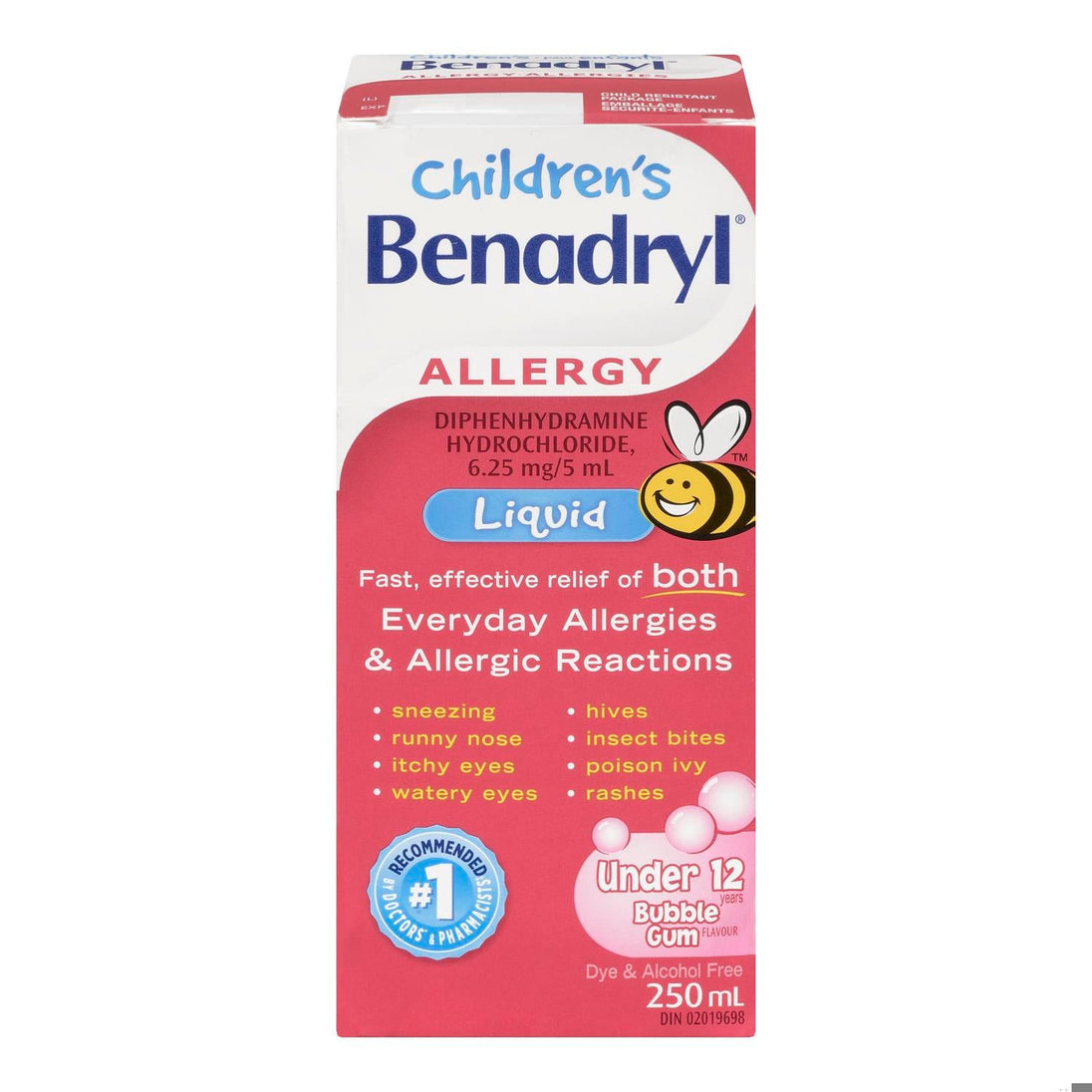 An image of BENADRYL LIQ KIDS 250ML by  Johnson & Johnson Inc. OTC
