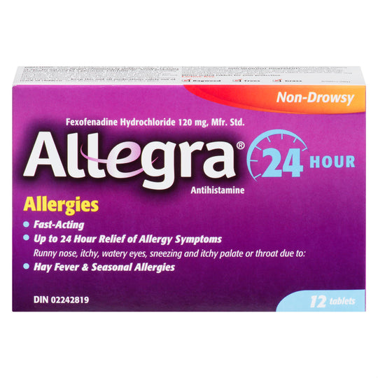 An image of ALLEGRA 24 HOURS TB 120MG 12 by  First Care Pharmacy