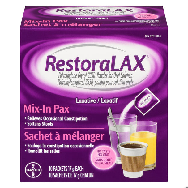 An image of RESTORALAX SACHET 10SACH/17G 170G by  Bayer Inc., Consumer Care Division