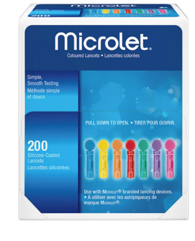 An image of ASCENSIA MICROLET LANCETS COLORED 200 by  First Care Pharmacy