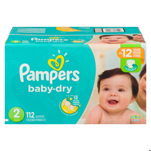 An image of PAMPERS BABY DRY SUPER SIZE-2 112 by  First Care Pharmacy