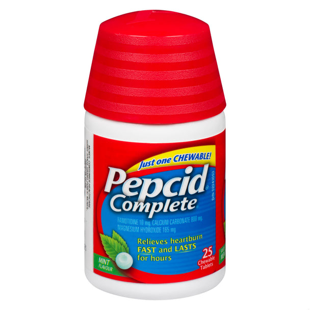 An image of PEPCID COMPLET MINT CHEW TB 25 by  Johnson & Johnson Inc. OTC