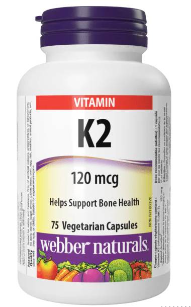 An image of WEBBER NATURALS VITAMIN K2 VEGETARIAN CAPS 75 by  First Care Pharmacy