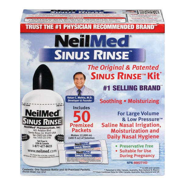 An image of NEILMED SINUS RINSE SALINE NASAL RINSE KIT 50 by  Nutravite Pharmaceuticals Inc