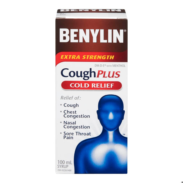 An image of BENYLIN SYR DM-D-E XSTRENGHT COUGH COMPLETE 100ML by  Johnson & Johnson Inc. OTC