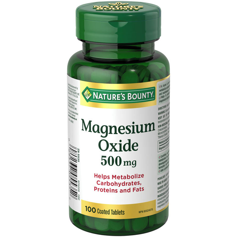 Nature's Bounty Magnesium Oxide Tb 500mg | 100 Tablets