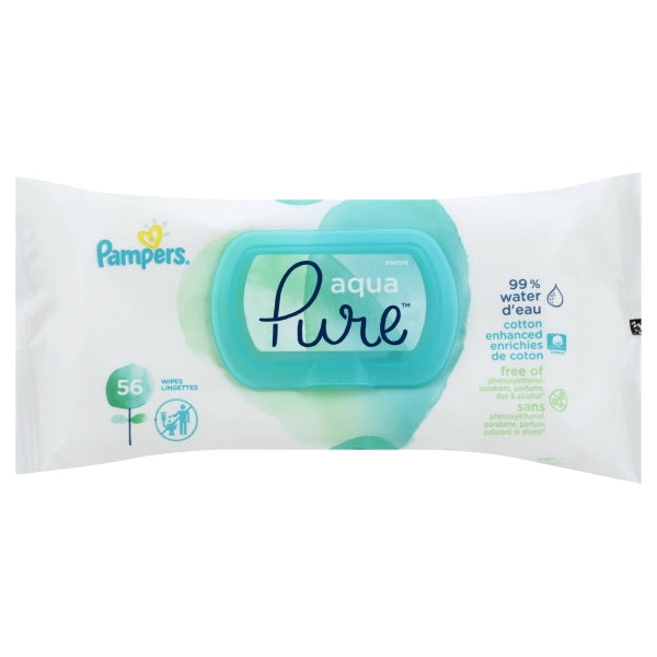 Pampers Aqua Pure Baby Wipes, 56