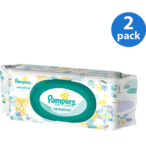 Pampers Sensitive Baby Wipes, 1x Pop-Top Packs, 56 Ct