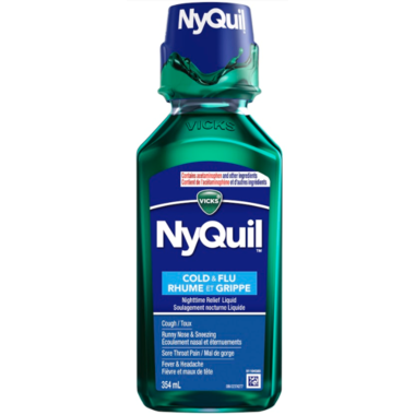 Vicks Nyquil Cold & Flu Nighttime Relief Original Flavour Liquid (354 ml )