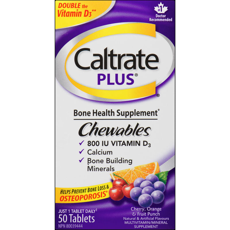 Calmatrate Caltrate Plus Chewable tablets | 50 Tablets