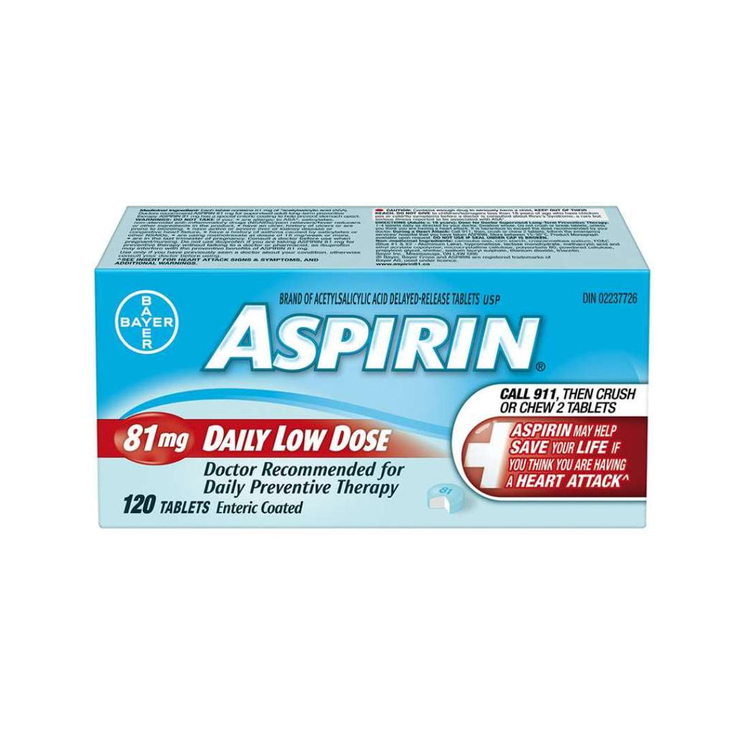 ASPIRIN 81MG ENTERIC COATED DAILY LOW DOSE 120 tablets