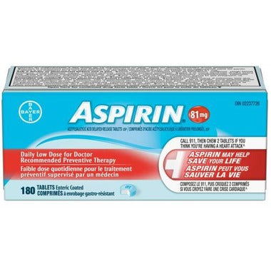 ASPIRIN 81 MG ENTERIC COATED DAILY LOW DOSE 180 tablets