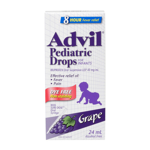 Advil Pediatric Drops Dye Free Grape 24 ML