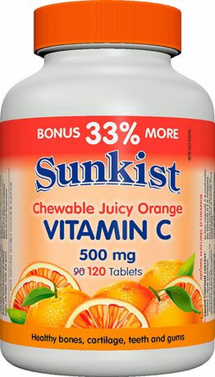 Sunkist Chew C 500mg Orange |  90+30'S Tablets