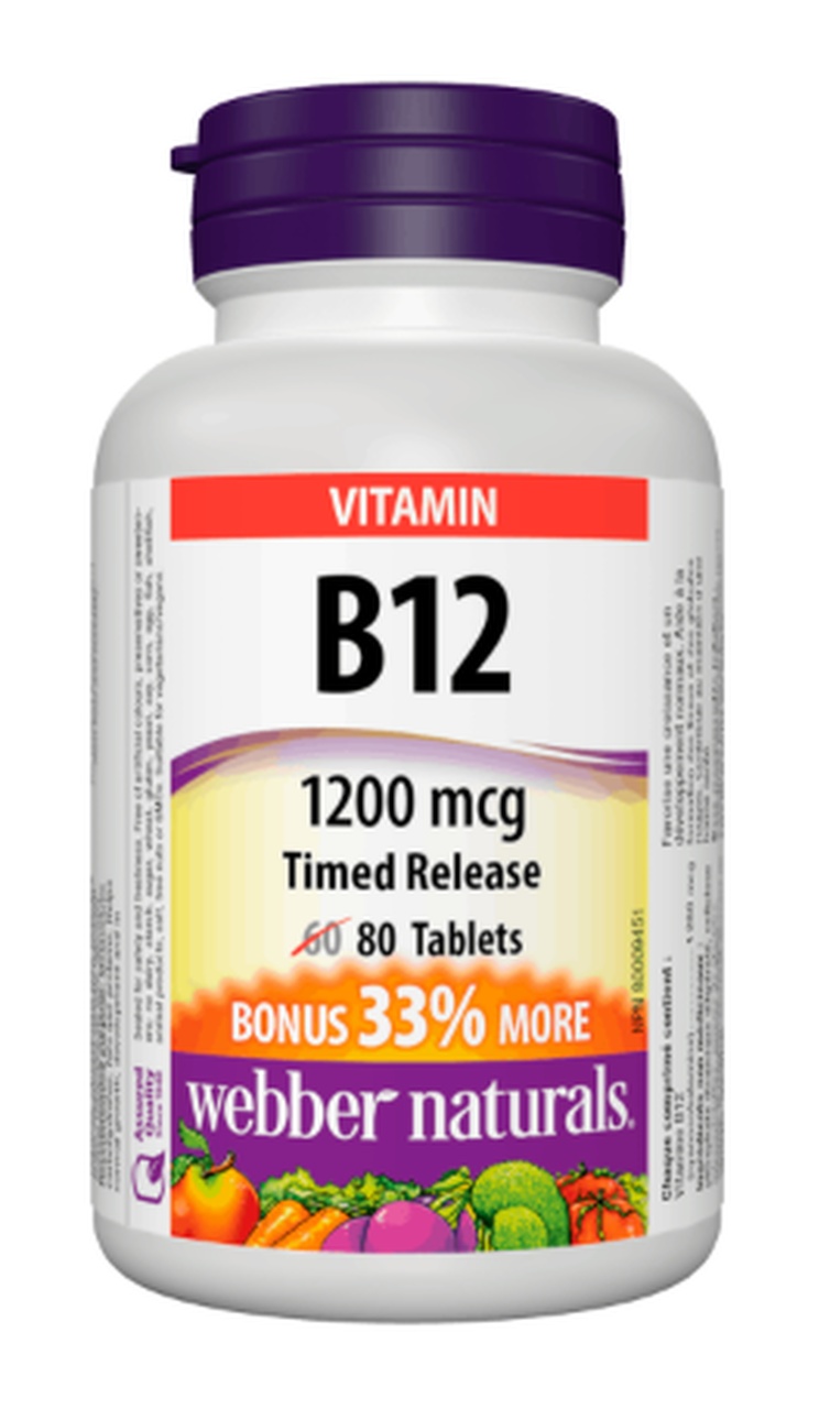 Vitamin B12 1200mcg Tb Time Release 60+20 | 80 Tablets