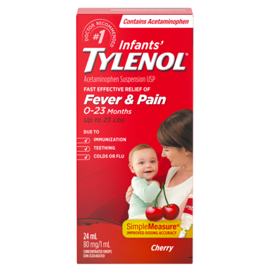 Tylenol Drops Susp Cherry 80mg, 24