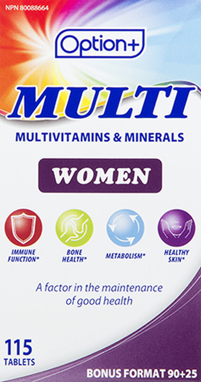 Option+ Multivitamin & Minerals Women Tb 90+25 | 115 Tablets